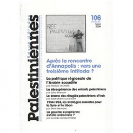 Revue d'études palestiniennes, N° 106, hiver 2008