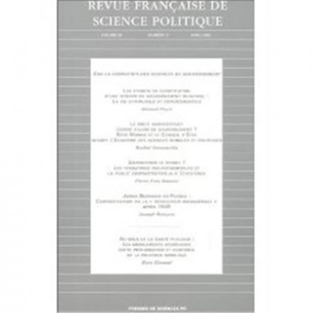 Revue française de science politique, tome 2 (volume 53) Avril 2003