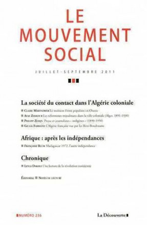 Le mouvement social n 236 la société du contact dans l'Algérie coloniale