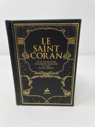 Saint Coran Bilingue - Poche - Couverture Daim Noir