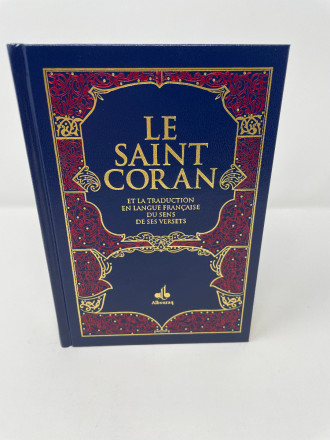 Saint Coran Bilingue (fr/ar) - Cartonné BLEU Papier Bible