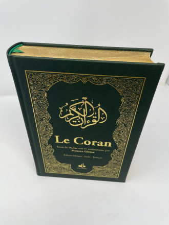 Le CORAN - Essai de traduction du Coran - Bilingue - 2 couleurs - Vert bouteille ( couverture luxe et dorure sur tranche)